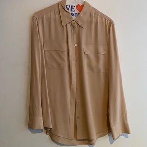 Equipment silk blouse neutral color sz small
